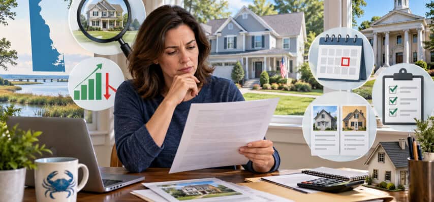 Homeowner reviewing Delaware property reassessment notice and appeal options